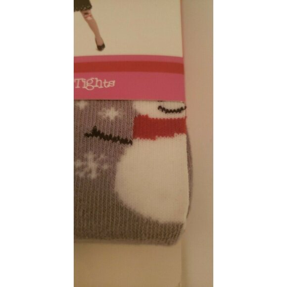NEW Lily & Dan Girls Grey Snowman Holiday Tights Sz Large 12-14 - Picture 2 of 5